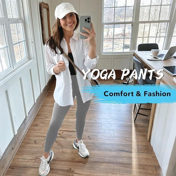 MOREFEEL Leggings with Pockets for Women, High Waisted Tummy Control Workout Hip Lift Yoga Pants Activewear