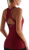 RUNNING GIRL Workout Tank Tops with Built in Bras for Women,Compression Shirt Strappy Back Athletic Yoga Tops