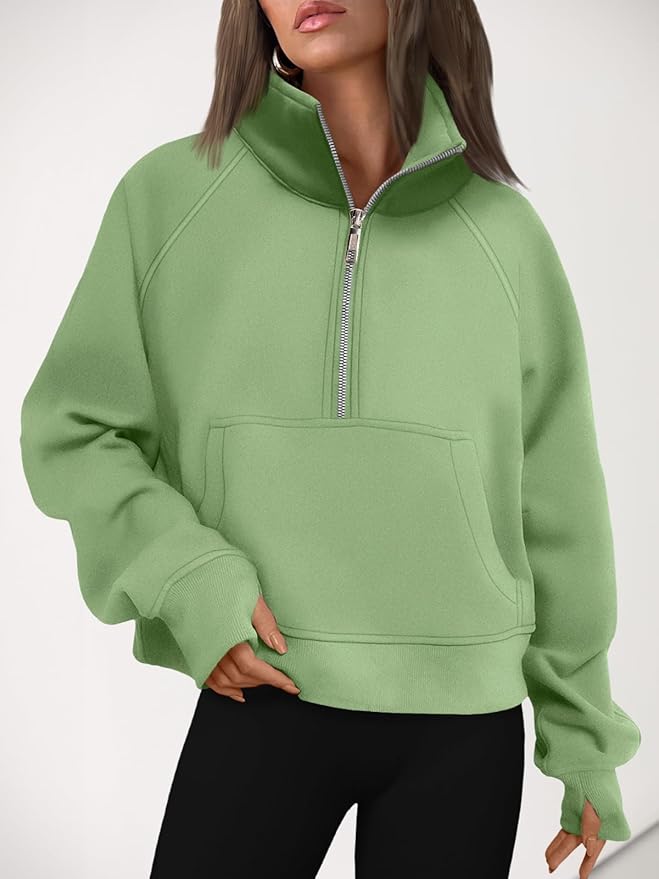 AUTOMET Womens Sweatshirts Half Zip Cropped Pullover Fleece Quarter Zipper Hoodies 2026 Fall Fashion Outfits Clothes