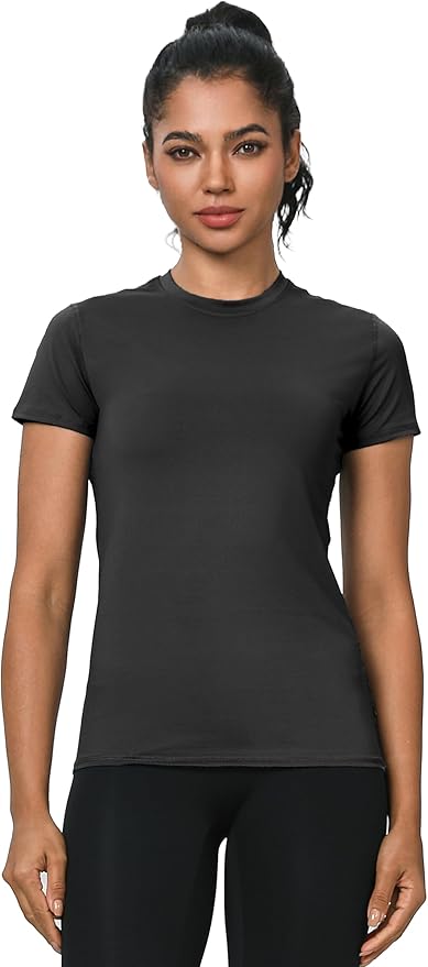 5-Pack Women's Compression Shirts Short Sleeve Workout Tops Athletic Baselayer Quick Dry Gym Yoga Running T-Shirt
