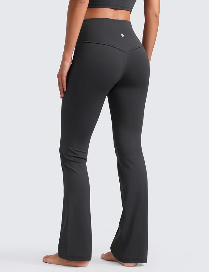 CRZ YOGA Butterluxe Flare Leggings 29"/30.5"/32"/33.5" - High Waist Bootcut Wide Leg Lounge Womens Yoga Pants with Pocket