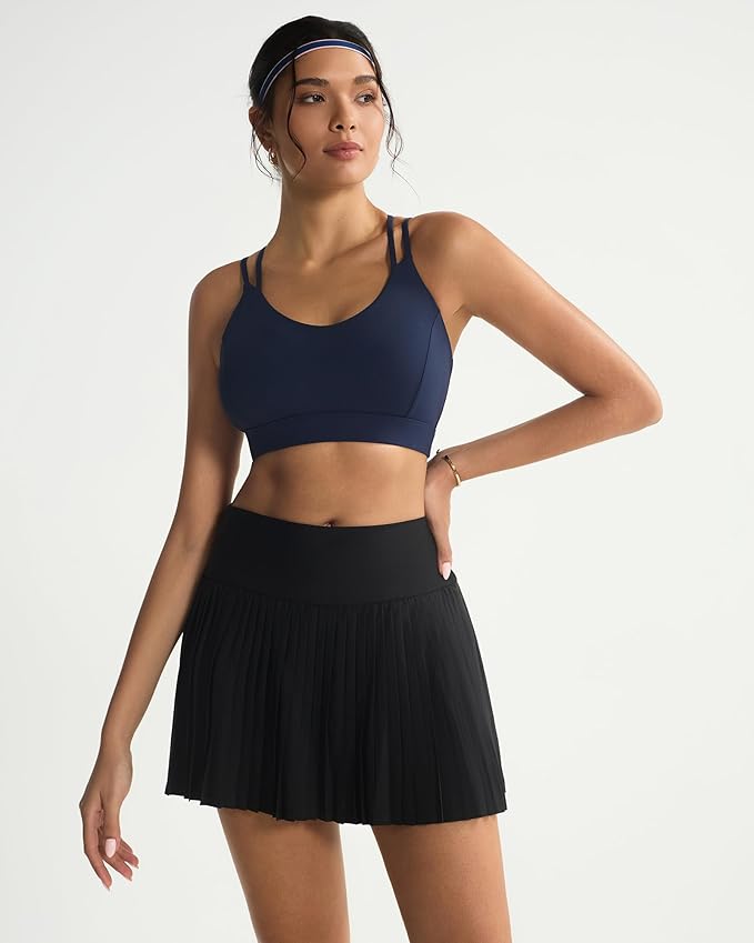 RUNNING GIRL Sports Bras for Women,Strappy Crisscross Back Padded Low Impact Running Sports Bra with Removable Cups