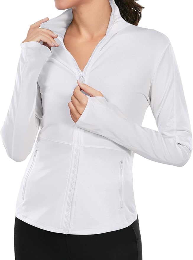 VUTRU Women's Workout Yoga Jacket Full Zip Running Athletic Track Jacket