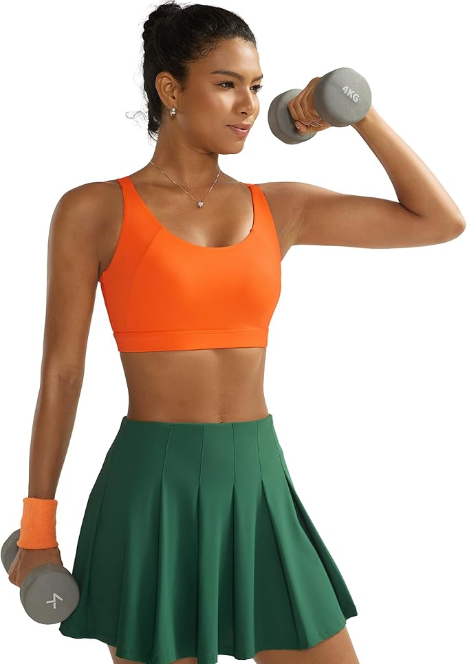 RUNNING GIRL Sports Bra for Women High Support, Molded Cup High Impact Sports Bras with Sewn in Pads