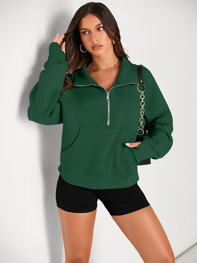 AUTOMET Womens Sweatshirts Half Zip Cropped Pullover Fleece Quarter Zipper Hoodies 2026 Fall Fashion Outfits Clothes