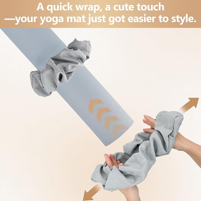 Yoga Mat Scrunchie - Stylish Holder, Durable & Elastic Fabric - Fits All Standard Mats (Mat Not Included)