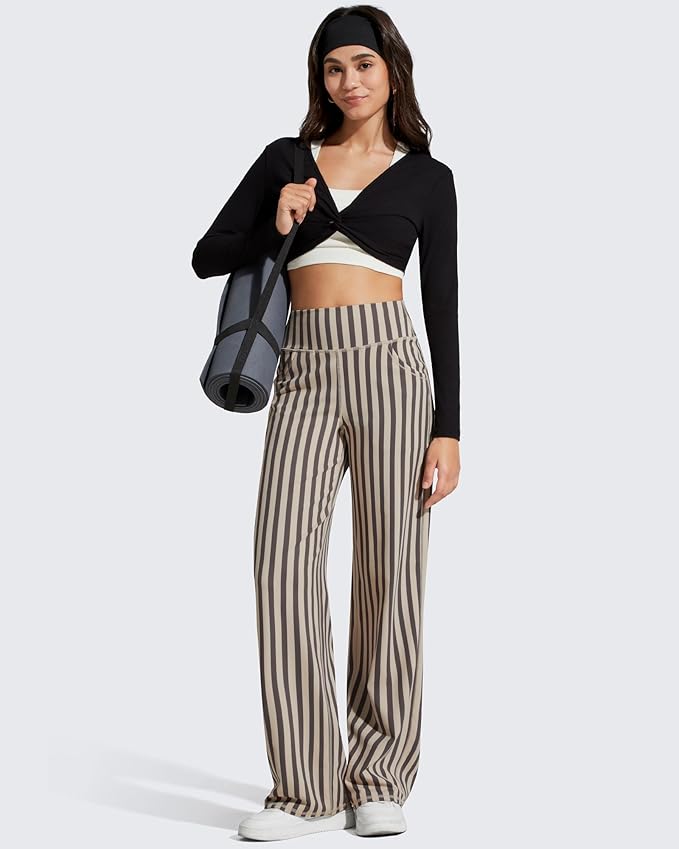 Promover Wide Leg Pants Woman Yoga Pants with Pockets Stretch Loose Casual Lounge Sweatpants Petite/Regular/Tall