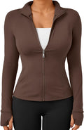 Trendy Queen Womens Lightweight Zip Up Jackets 2026 Athletic Workout Hoodies Spring Shirt Fitted Gym Clothes with Pocket