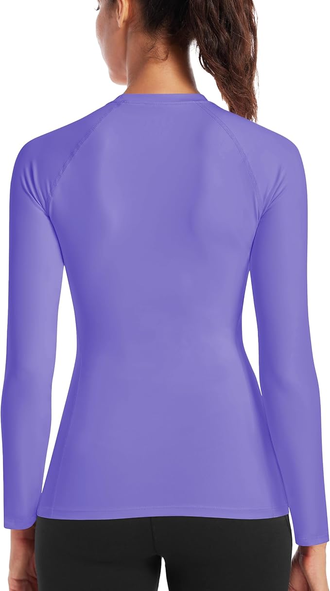 Runhit Women's Long Sleeve Compression Shirt Workout Tops Athletic Base Layer Gym Yoga Running Sports Gear Quick Dry UPF 50+