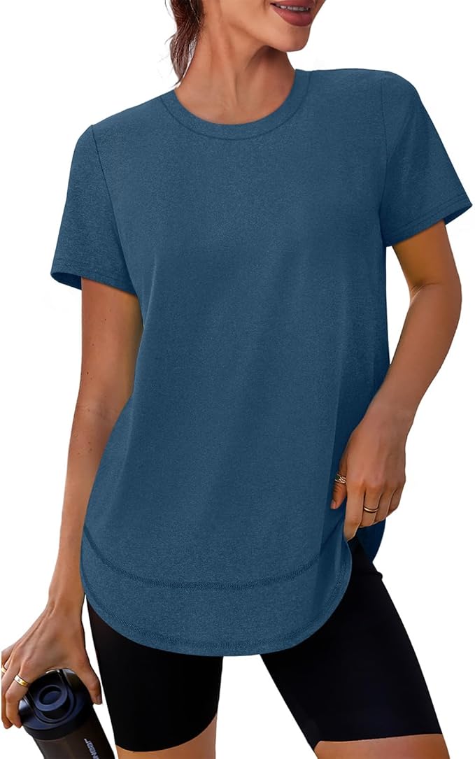 XIEERDUO Womens Workout Tops Short Sleeve Shirts Quick Dry Outfits for Hiking Running S-3XL