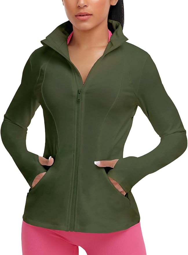 VUTRU Women's Workout Yoga Jacket Full Zip Running Athletic Track Jacket