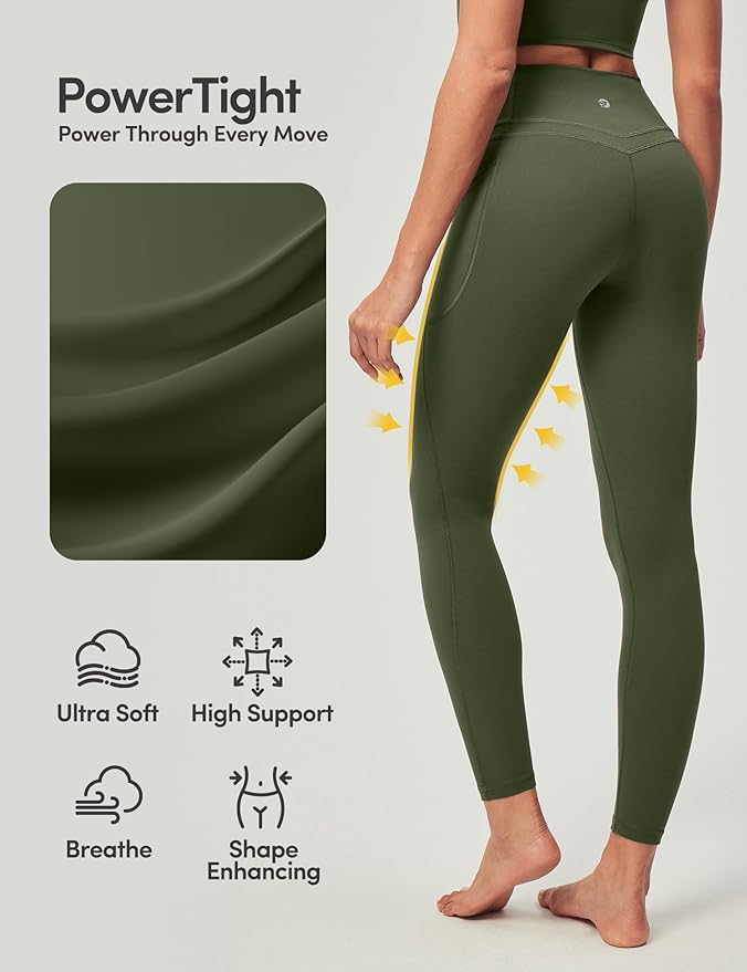 IUGA Compression Leggings with Pockets for Women Tummy Control Leggings No Front Seam Workout High Waist Yoga Pants