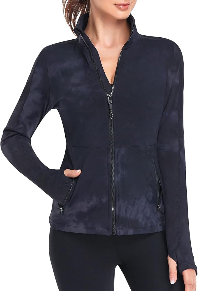 VUTRU Women's Workout Yoga Jacket Full Zip Running Athletic Track Jacket