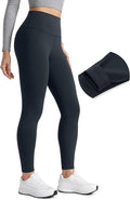 CRZ YOGA Matte Thermal Fleece Lined Leggings 28'' - Casual Lounge Workout Womens Yoga Full Length Pants Winter Warm