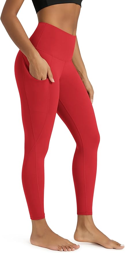 ODODOS Women's High Waisted Yoga Leggings with Pockets, Tummy Control Non See Through Workout Athletic Running Yoga Pants