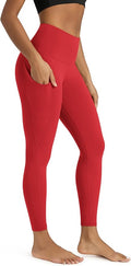 ODODOS Women's High Waisted Yoga Leggings with Pockets, Tummy Control Non See Through Workout Athletic Running Yoga Pants