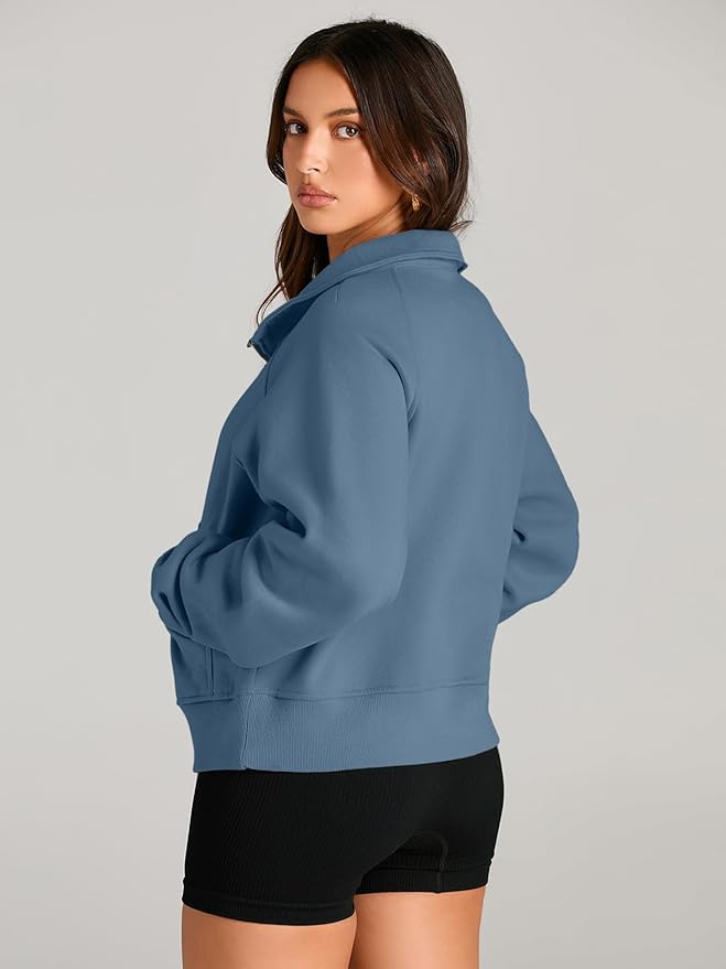 AUTOMET Womens Sweatshirts Half Zip Cropped Pullover Fleece Quarter Zipper Hoodies 2026 Fall Fashion Outfits Clothes
