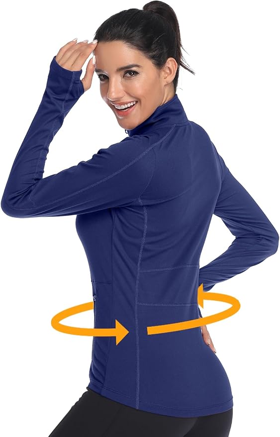 VUTRU Women's Workout Yoga Jacket Full Zip Running Track Jacket Fleece Athletic Jacket