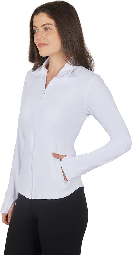 Yogalicious Womens Ultra Soft Lightweight Full Zip Yoga Jacket with Pockets