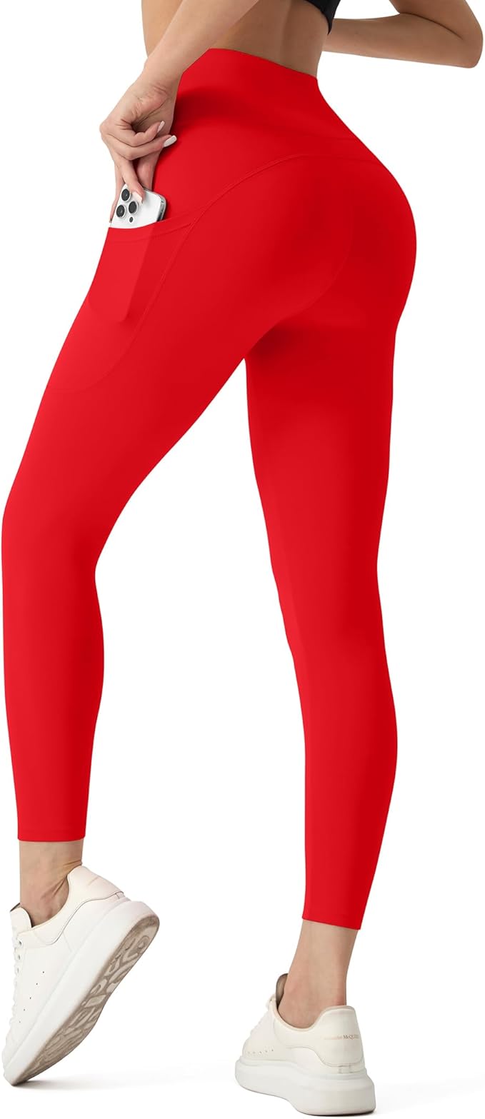High Waisted Leggings for Women - No Front Seam Tummy Control Yoga Pants for Workout Running No See Through