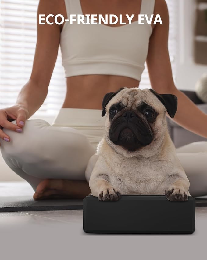 Trideer Yoga Blocks 2 Pack, Soft Non-Slip Foam Blocks with Beveled Edges for Alignment and Stretching in Yoga, Pilates, and Dance - Supportive, Lightweight, Odor Resistant, Latex-Free