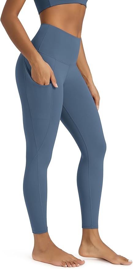 ODODOS Women's High Waisted Yoga Leggings with Pockets, Tummy Control Non See Through Workout Athletic Running Yoga Pants