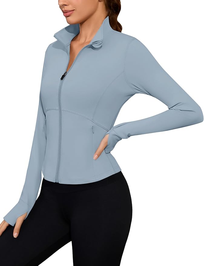 Avoogue Women Lightweight Active Jacket Full Zip Workout Running Yoga Athletic Outerwear with Pockets