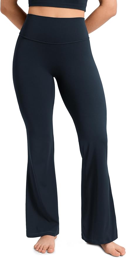 CRZ YOGA Softretch No Front Seam Flare Leggings 29"/31''/33" - High Waist Womens Yoga Pants Lounge Buttery Soft Comfy Casual