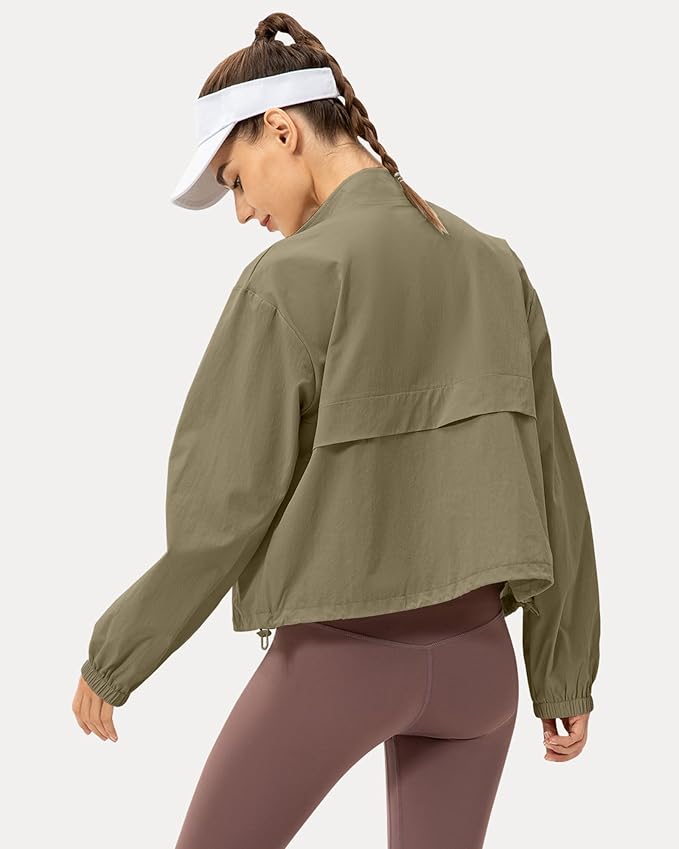 Locachy Women's Lightweight Zip Up Athletic Jacket Stand Collar Windproof Sun Protection Workout Outdoor Jacket