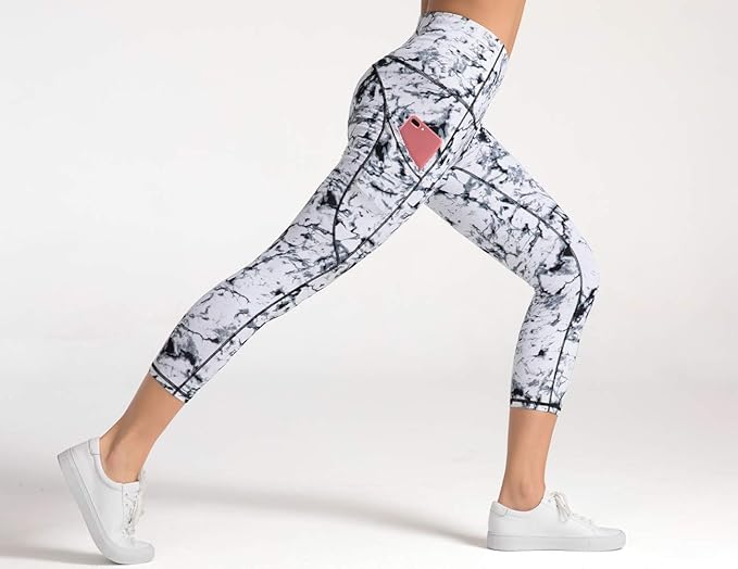 Dragon Fit High Waist Yoga Leggings with 3 Pockets,Tummy Control Workout Running 4 Way Stretch Yoga Pants