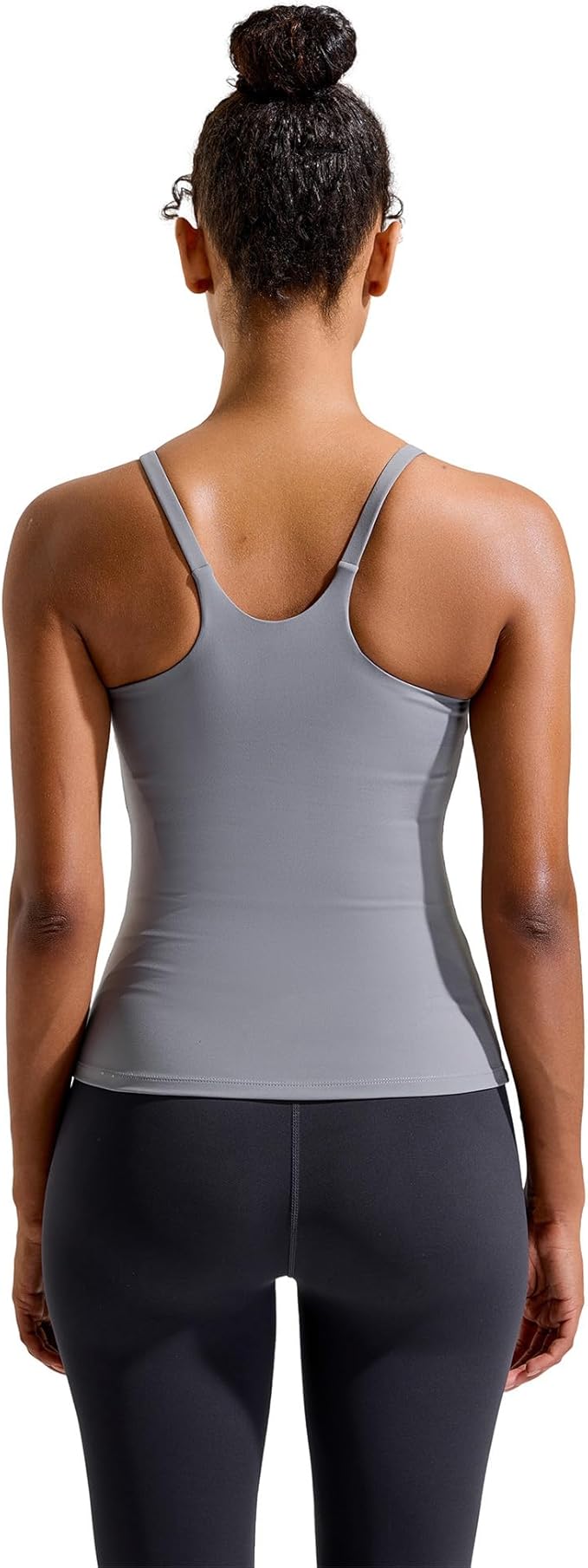 RUNNING GIRL Yoga Tank Tops for Women Built in Shelf Bra B/C Cups Strappy Back Activewear Workout Compression Tops