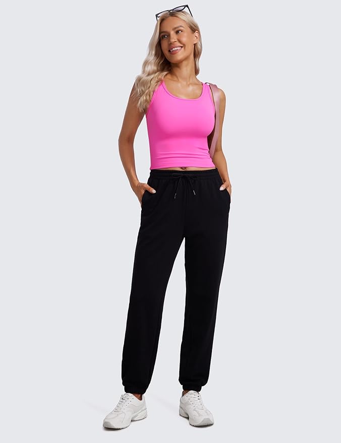 CRZ YOGA Butterluxe Double Lined Tank Tops for Women - Workout Casual Scoop Neck Racerback Crop Sleeveless Shirt