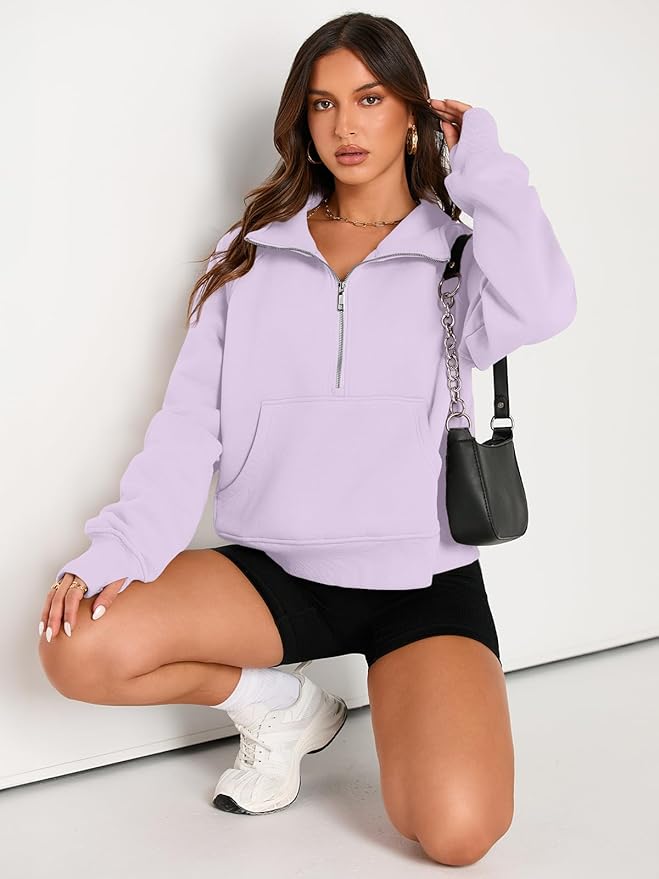 AUTOMET Womens Sweatshirts Half Zip Cropped Pullover Fleece Quarter Zipper Hoodies 2026 Fall Fashion Outfits Clothes
