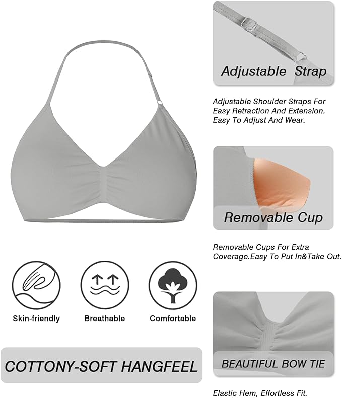Comper 2 Piece Workout Sets for Women Halter Strappy Sports Bra with Seamless Ribbed Gym Yoga shorts Outfits