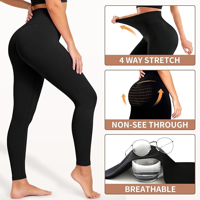 Laite Hebe Leggings for Women - High Waisted Full Length Buttery Soft Yoga Pants for Workout Athletic Daily