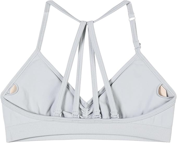 AUROLA Mercury Workout Sports Bras Women Athletic Removable Padded Backless Strapy Minimal Crop Top