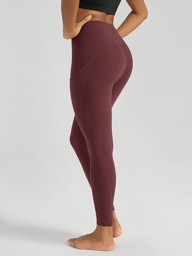 ODODOS Women's High Waisted Yoga Leggings with Pockets, Tummy Control Non See Through Workout Athletic Running Yoga Pants