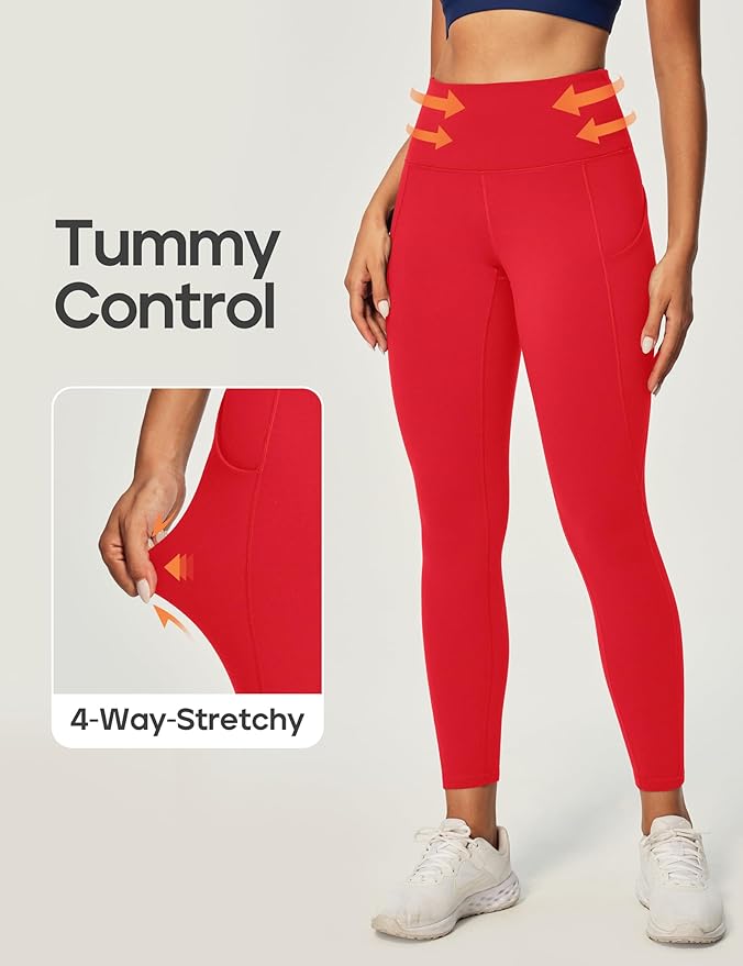 Ewedoos Leggings with Pockets for Women High Waisted Athletic Workout Compression Leggings Tummy Control Yoga Pants Women