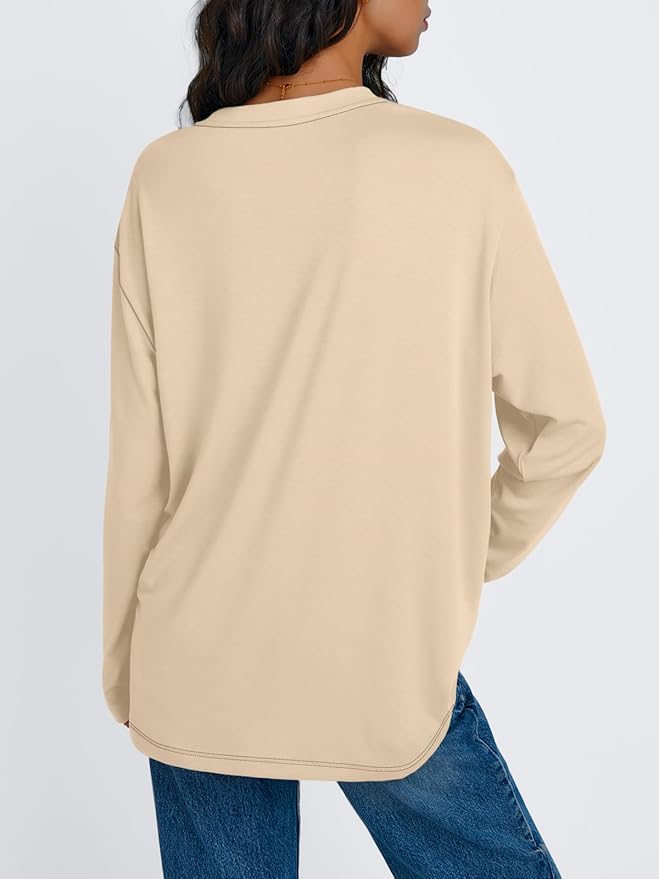 Trendy Queen Womens Spring Tops Oversized Long Sleeve T Shirts 2026 Basic Tee Fall Casual Workout Y2K Clothes