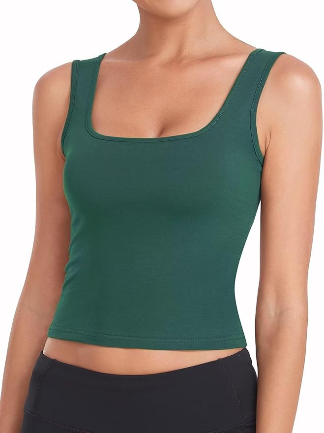 Porvike Sports Crop Tank Tops for Women Cropped Workout Tops Racerback Running Yoga Tanks Cotton Sleeveless Gym Shirts 3 Pack