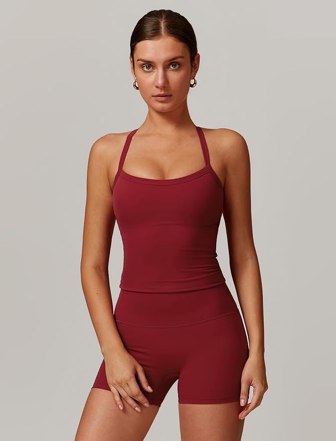 QBGJTD Two Piece Workout Sets For Women Tank Top Matching High Waist Booty Lifting Shorts Gym Yoga Active Wear Outfits