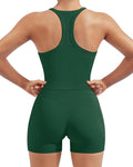 SUUKSESS Women 2 Piece Workout Sets High Waisted Biker Shorts with Pockets Built in bra Racerback Tank Tops