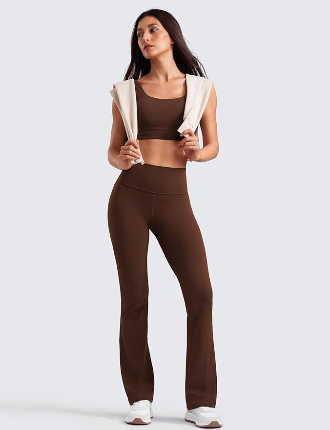 CRZ YOGA Butterluxe Flare Leggings 29"/30.5"/32"/33.5" - High Waist Bootcut Wide Leg Lounge Womens Yoga Pants with Pocket