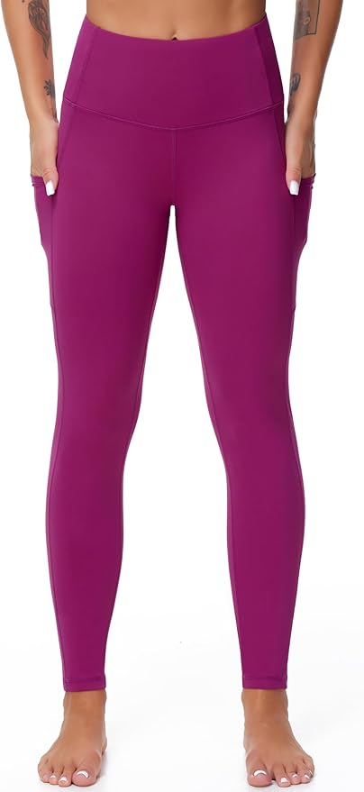 Dragon Fit High Waist Yoga Leggings with 3 Pockets,Tummy Control Workout Running 4 Way Stretch Yoga Pants