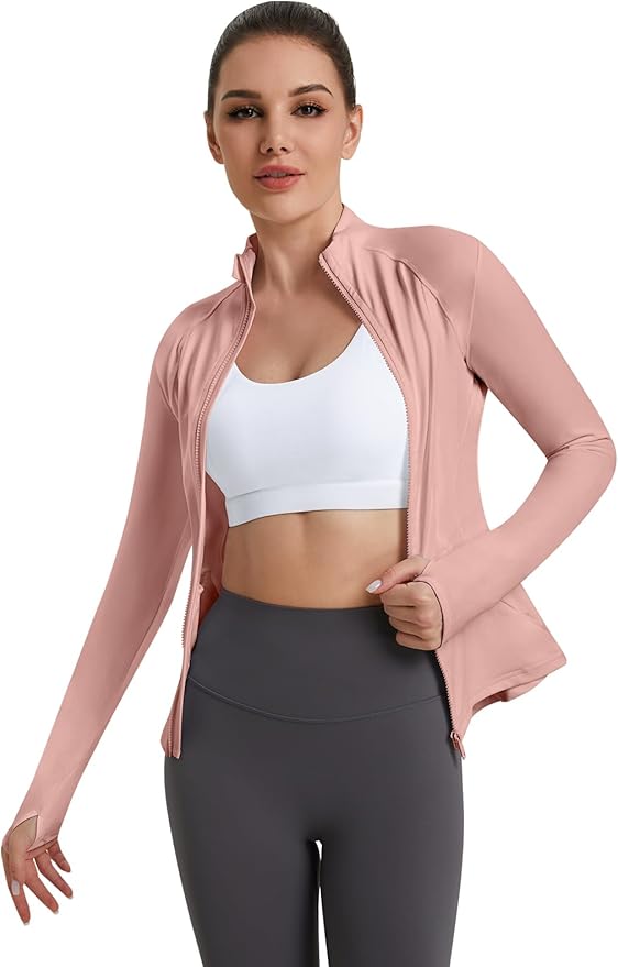 VUTRU Women's Workout Yoga Jacket Full Zip Running Athletic Track Jacket