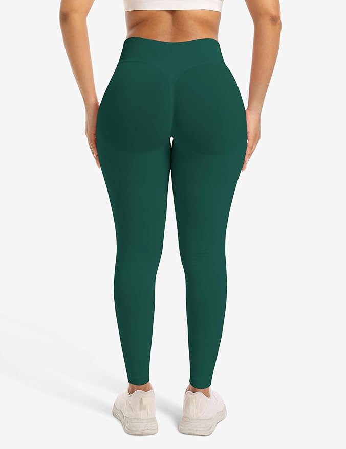 Ieumaz Scrunch Butt Lifting Leggings for Women Gym Seamless Workout Leggings Mid Low Waist Tummy Control Yoga Pants