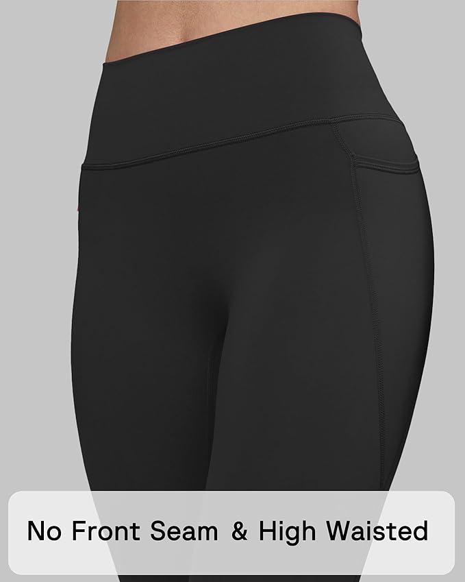 Unthewe Naked-Feel No Front Seam Leggings for Women - High Waisted Buttery Soft Workout Yoga Pants 25"