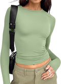 Trendy Queen Womens Long Sleeve T Shirts Fall Fashion 2026 Basic Crop Tops Going Out Outfits Y2k Clothes