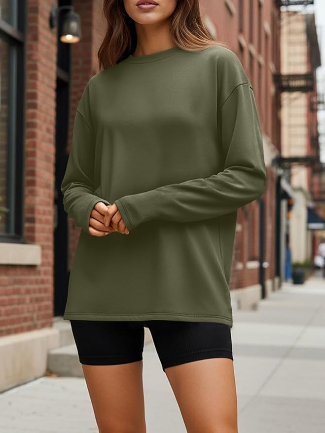 Trendy Queen Womens Spring Tops Oversized Long Sleeve T Shirts 2026 Basic Tee Fall Casual Workout Y2K Clothes