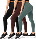 FULLSOFT 3 Pack Leggings for Women High Waisted Soft Black Yoga Pants for Workout Athletic Running Reg & Plus Size